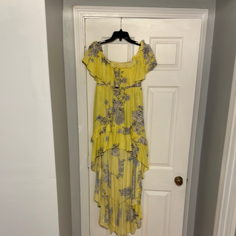 Yellow Floral Off-Shoulder Dress